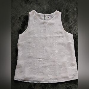 RÉVUE Elegant White Floral Tank Top SIZE 8